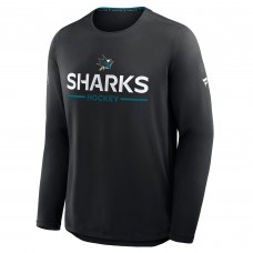 San Jose Sharks Fanatics Black Authentic Pro Rink Tech Long Sleeve T-Shirt San Jose Sharks Fanatics Black Authentic Pro Rink Tech Long Sleeve T-Shirt