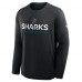 San Jose Sharks Fanatics Black Authentic Pro Rink Tech Long Sleeve T-Shirt