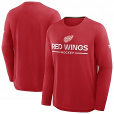 Detroit Red Wings Fanatics Red Authentic Pro Centennial Rink Tech Long Sleeve T-Shirt