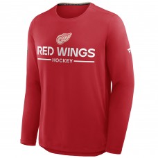 Detroit Red Wings Fanatics Red Authentic Pro Centennial Rink Tech Long Sleeve T-Shirt