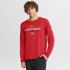 Футболка с длинным рукавом Chicago Blackhawks Fanatics Red Authentic Pro Centennial Rink Tech Футболка с длинным рукавом Chicago Blackhawks Fanatics Red Authentic Pro Centennial Rink Tech