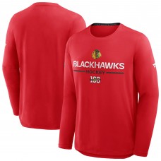 Футболка с длинным рукавом Chicago Blackhawks Fanatics Red Authentic Pro Centennial Rink Tech Футболка с длинным рукавом Chicago Blackhawks Fanatics Red Authentic Pro Centennial Rink Tech