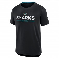San Jose Sharks Fanatics Black Authentic Pro Rink Tech T-Shirt San Jose Sharks Fanatics Black Authentic Pro Rink Tech T-Shirt