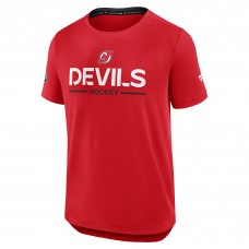Футболка New Jersey Devils Fanatics Red Authentic Pro Rink Tech