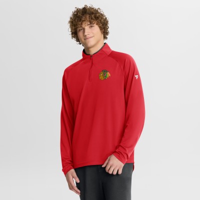 Chicago Blackhawks Fanatics Red Authentic Pro Rink Training Quarter-Zip Pullover
