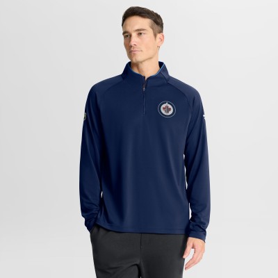 Winnipeg Jets Fanatics Navy Authentic Pro Rink Training Quarter-Zip Pullover