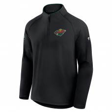 Minnesota Wild Fanatics Black Authentic Pro Rink Training Quarter-Zip Pullover