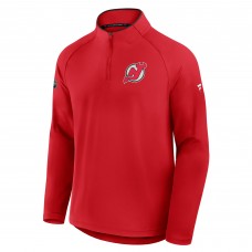 New Jersey Devils Fanatics Red Authentic Pro Rink Training Quarter-Zip Pullover