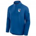 New York Rangers Fanatics Blue Authentic Pro Rink Training Centennial Raglan Quarter-Zip Pullover