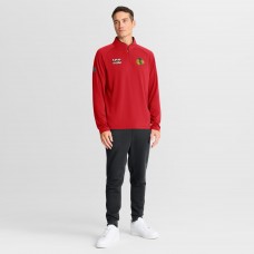 Chicago Blackhawks Fanatics Red Authentic Pro Rink Training Centennial Raglan Quarter-Zip Pullover Chicago Blackhawks Fanatics Red Authentic Pro Rink Training Centennial Raglan Quarter-Zip Pullover