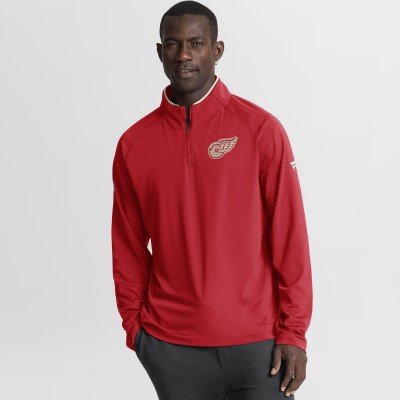 Detroit Red Wings Fanatics Red Authentic Pro Rink Training Centennial Raglan Quarter-Zip Pullover