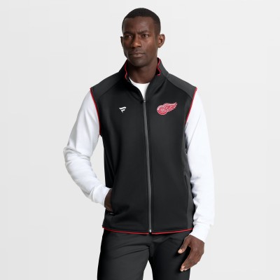 Detroit Red Wings Fanatics Black Authentic Pro Rink Full-Zip Vest