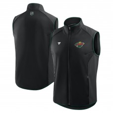 Minnesota Wild Fanatics Black Authentic Pro Rink Full-Zip Vest