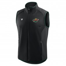 Minnesota Wild Fanatics Black Authentic Pro Rink Full-Zip Vest