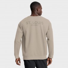 St. Louis Blues Fanatics Tan Authentic Pro Road Tri-Blend Sweatshirt