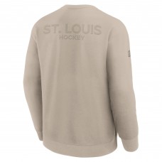 St. Louis Blues Fanatics Tan Authentic Pro Road Tri-Blend Sweatshirt