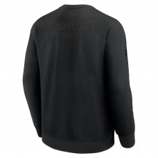 Nashville Predators Fanatics Black Authentic Pro Road Tri-Blend Sweatshirt