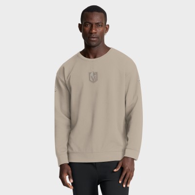 Vegas Golden Knights Fanatics Tan Authentic Pro Road Tri-Blend Sweatshirt