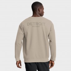 Detroit Red Wings Fanatics Tan Authentic Pro Road Tri-Blend Sweatshirt