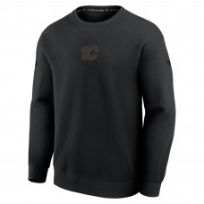 Calgary Flames Fanatics Black Authentic Pro Road Tri-Blend Sweatshirt