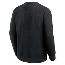 Calgary Flames Fanatics Black Authentic Pro Road Tri-Blend Sweatshirt