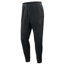 Seattle Kraken Fanatics Black Authentic Pro Road Tri-Blend Joggers