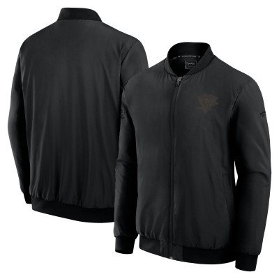 Pittsburgh Penguins Fanatics Black Authentic Pro Road Lightweight Full-Zip Bomber Jacket
