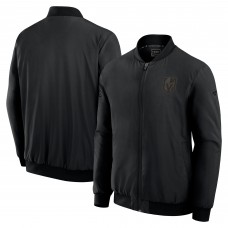 Vegas Golden Knights Fanatics Black Authentic Pro Road Lightweight Full-Zip Bomber Jacket