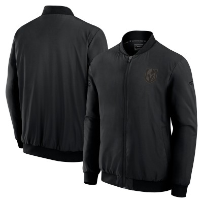 Vegas Golden Knights Fanatics Black Authentic Pro Road Lightweight Full-Zip Bomber Jacket