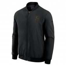 Vegas Golden Knights Fanatics Black Authentic Pro Road Lightweight Full-Zip Bomber Jacket