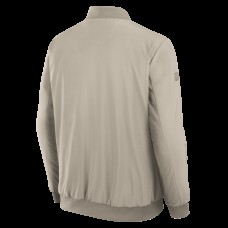 Detroit Red Wings Fanatics Tan Authentic Pro Road Lightweight Full-Zip Bomber Jacket