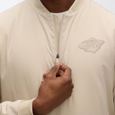Minnesota Wild Fanatics Tan Authentic Pro Road Lightweight Full-Zip Bomber Jacket