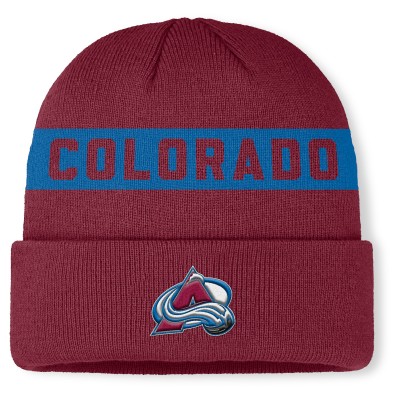 Шапка Colorado Avalanche Fanatics Burgundy Authentic Pro Rink Cuffed Knit