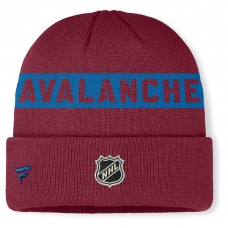 Шапка Colorado Avalanche Fanatics Burgundy Authentic Pro Rink Cuffed Knit