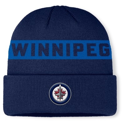 Шапка Winnipeg Jets Fanatics Navy Authentic Pro Rink Cuffed Knit