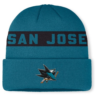 Шапка San Jose Sharks Fanatics Teal Authentic Pro Rink Cuffed Knit