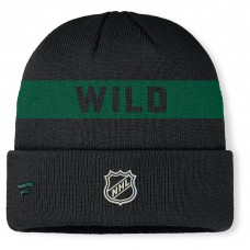 Шапка Minnesota Wild Fanatics Black Authentic Pro Rink Cuffed Knit