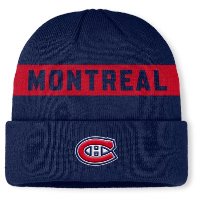 Шапка Montreal Canadiens Fanatics Navy Authentic Pro Rink Cuffed Knit
