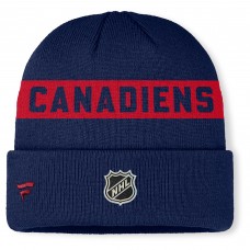 Шапка Montreal Canadiens Fanatics Navy Authentic Pro Rink Cuffed Knit