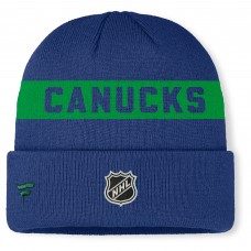 Vancouver Canucks Fanatics Blue Authentic Pro Rink Cuffed Knit Hat