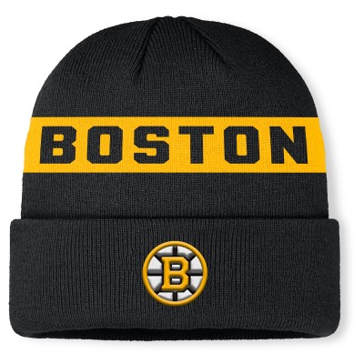 Шапка Boston Bruins Fanatics Black Authentic Pro Rink Cuffed Knit