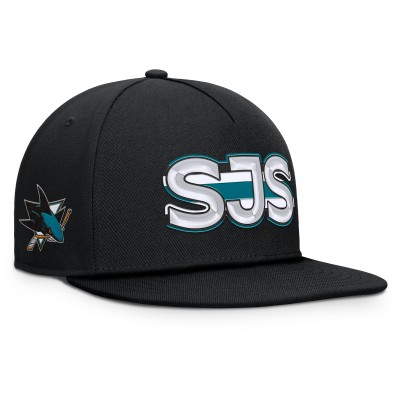 Бейсболка San Jose Sharks Fanatics Black Authentic Pro Rink Team Code