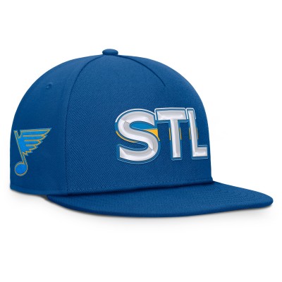 St. Louis Blues Fanatics Blue Authentic Pro Rink Team Code Snapback Hat