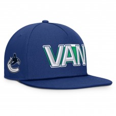 Vancouver Canucks Fanatics Blue Authentic Pro Rink Team Code Snapback Hat