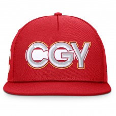 Calgary Flames Fanatics Red Authentic Pro Rink Team Code Snapback Hat