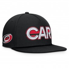 Carolina Hurricanes Fanatics Black Authentic Pro Rink Team Code Snapback Hat