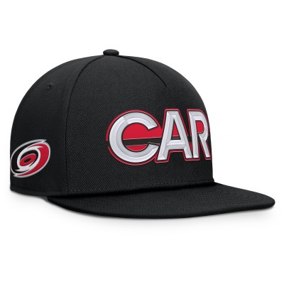 Carolina Hurricanes Fanatics Black Authentic Pro Rink Team Code Snapback Hat