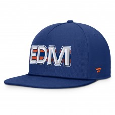 Edmonton Oilers Fanatics Royal Authentic Pro Rink Team Code Snapback Hat
