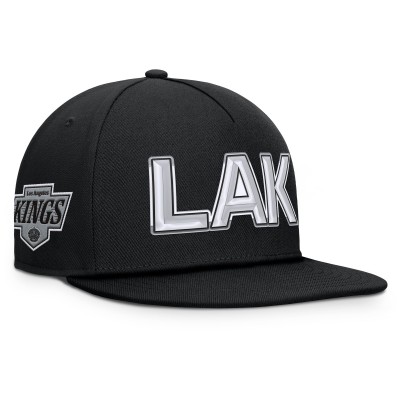 Los Angeles Kings Fanatics Black Authentic Pro Rink Team Code Snapback Hat