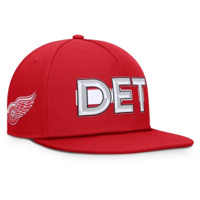 Detroit Red Wings Fanatics Red Authentic Pro Rink Team Code Snapback Hat